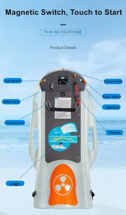 Prancha Elétrica de Alta Velocidade, Prancha de Surf, Água em Pé, Pedal Especial De Esqui Aquático, Jet Board, Rush Wave, Esportes - Image 4
