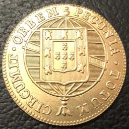 1818-m brasil 37 1/2 reiras ouro vintem-joao vi moeda de cobre cópia - Image 2