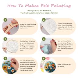 RUOPOTY-DIY Pintura de feltragem com moldura de animais, agulhas para velo e feltro, kit de artesanato, artes e ofícios, bordado - Image 4