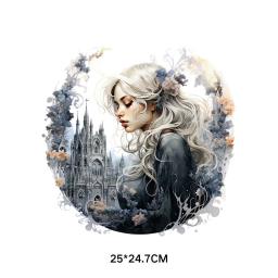 Adesivos de vinil de transferência de calor para meninas, fotos de arte da natureza e magia, Patches térmicos para roupas, DIY T-shirt Applique, 25cm - Image 5