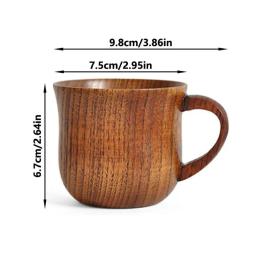 Vintage Handmade Canecas De Café De Madeira, Xícara, Xícaras De Chá, Trompete Caneca De Chá, Cozinha, Sala De Estar, 1Pc - Image 3