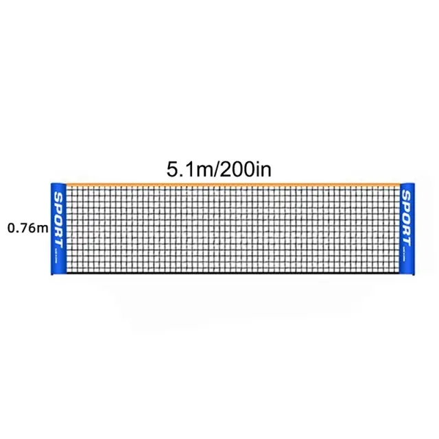 Rede de Badminton Profissional Dobrável e Portátil para Esportes Indoor e Outdoor com Opções de 3.1m, 4.1m e 5.1m, Ideal para Vôlei e Tênis