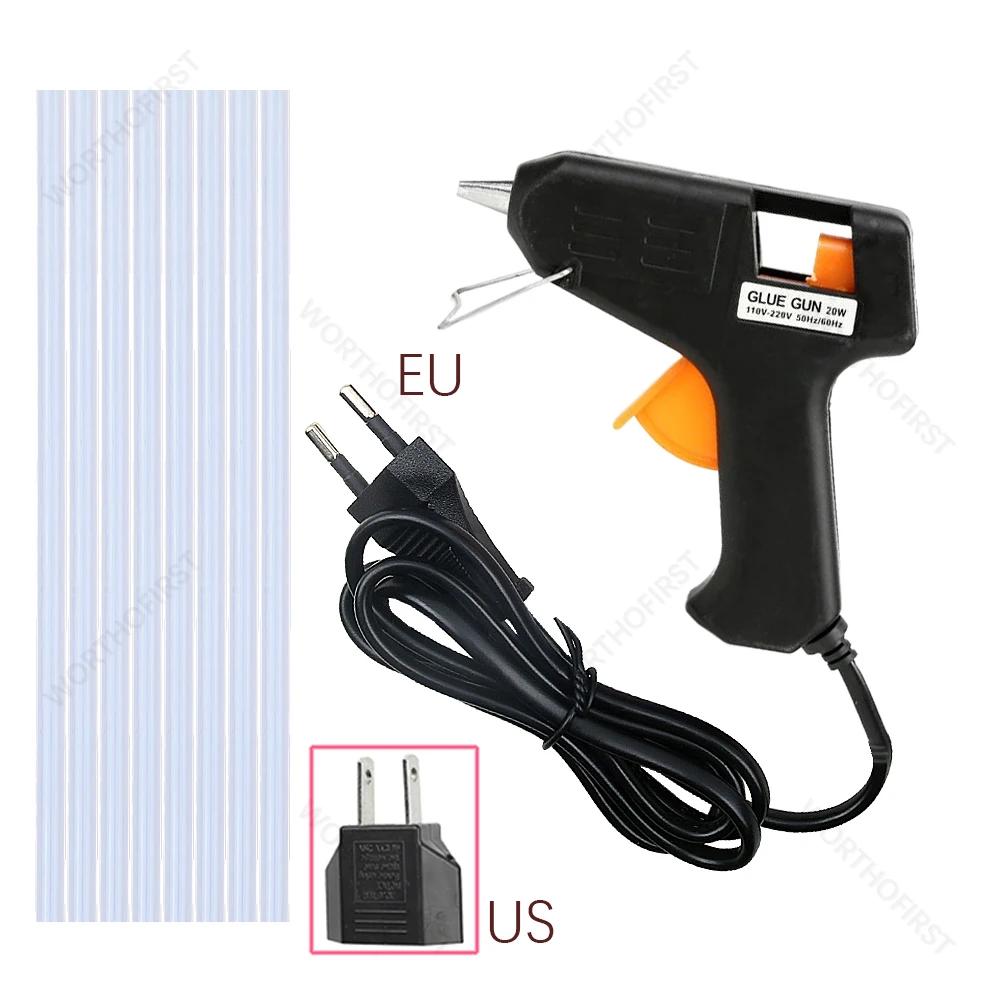 Mini Hot Melt Glue Gun Set, Alta Temperatura, Calor, Silicone, Artesanato DIY, Ferramenta de Reparação, 7mm Glue Sticks, 20W, 8Pcs - Image 1