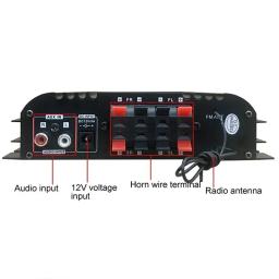 Amplificador De Áudio Digital 4 Canais, 1600W Pico De Potência, Amplificador De Som, Bluetooth, Jogador De Karaoke, Rádio FM, Suporte Controle Remoto, HiFi - Image 4