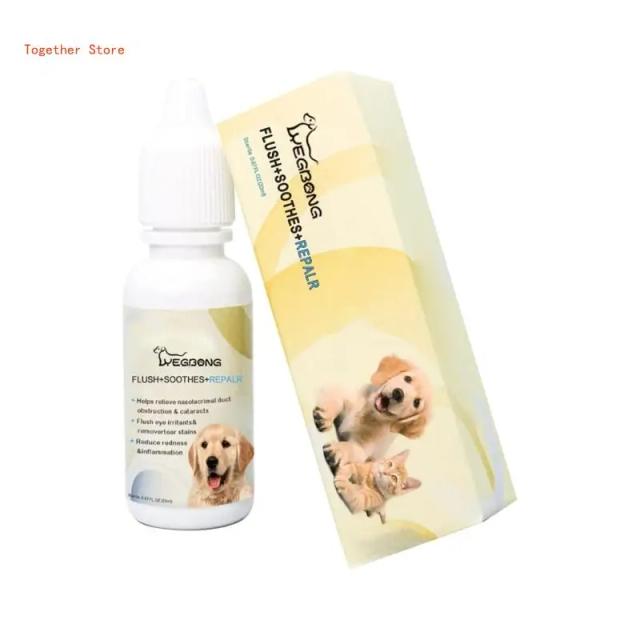 Colírio Calmante para Cães e Gatos - Gotas Transparentes 20ml para Cuidados Oculares