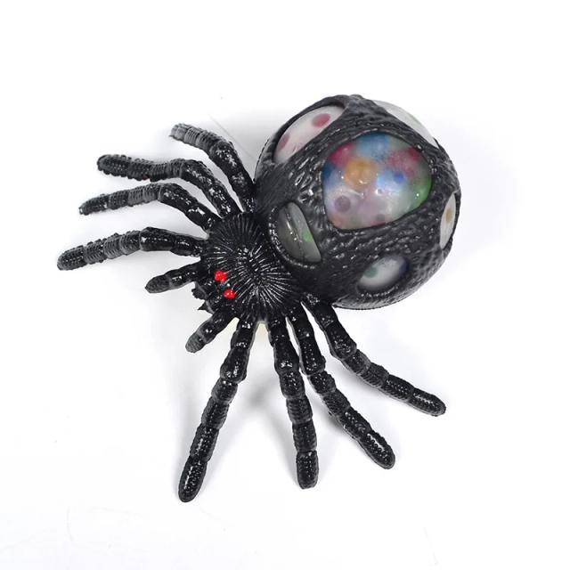 Brinquedo Anti-Stress Black Spider Squeeze para Crianças e Adultos - Presente de Halloween Colorido e Divertido
