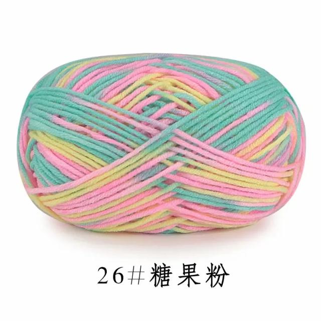 Fio de Lã Colorido e Macio para Tricô de Bebês - Camisola e Roupas de Algodão, 50g, 2.5mm