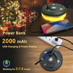 Recarregável Camping luz String com ímã gancho, lanterna LED à prova d'água, tenda ao ar livre, RGB atmosfera luz, 10m - Image 6
