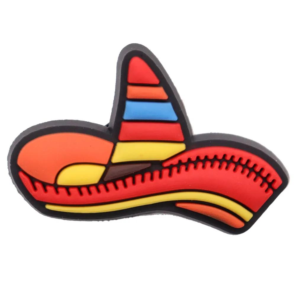 Estilo mexicano Encantos de Sapato, Chapéu De Cowboy, Acessórios Chicken Tacos, Fivela De Sapatos PVC, Pulseiras Fit, Presente de Aniversário, Nova Chegada, 1Pc - Image 1