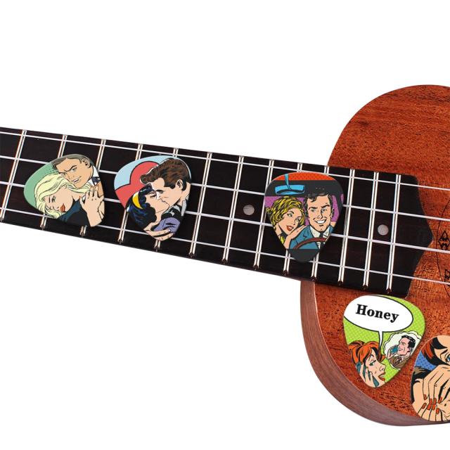 Pernas de Guitarra Acústica em Cartão com Variedade de Espessuras - Conjunto de 10 Acessórios Musicais 0.46mm, 0.71mm e 1.0mm