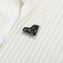 Esmalte Pin para roupas Lapel Broches, Instrumento Musical Presente de jóias para criança, piano, violino, guitarra, trompete, personalizado, bonito - Image 4