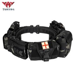 Yakeda 6 em 1 cinto tático saco de cintura ao ar livre multifuncional escalada saco de armazenamento caça bolsa cinto bolso saco - Image 2