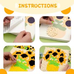 Canvas Pom Pom Pintura, Pacote de Material Set, Projetos de Artesanato Perfeito para Iniciantes e Adultos, 7.8x7.8 Polegada - Image 4