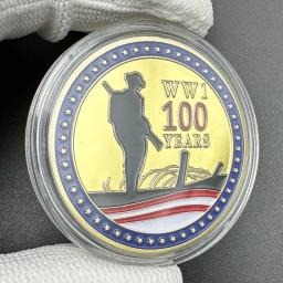 1 Guerra Mundial Moedas de ouro Colecionáveis, Primeira Guerra Mundial, Dia Memorial, 1920-2018, Lembrança do 100 ° Aniversário, Insígnia de Medalha, Primeira Guerra Mundial - Image 4