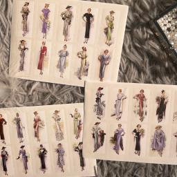 JaiIman Vintage Art Girl Card Set, Perfeito para Jornal Suprimentos, Artes Artesanato, Scrapbooking Suprimentos, 42 Peças, 12 Cartões, 30 Adesivos - Image 4