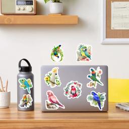 Aquarela Parrot Adesivos Colorido Pássaro DIY para Laptop Skate Bagagem Cup Bicicleta Motocicleta Telefone PVC Impermeável Criança Brinquedos - Image 5
