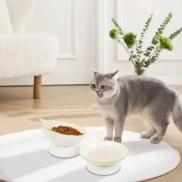 Elevada tigela de comida de gato, estável proteger pet's spine, durável pet alimentação prato, gatinho água tigela para cães e gatos - Image 2
