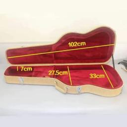 Estojo rígido para guitarra elétrica, estojo protetor de madeira ST/TL TL com almofada de travamento (preto/amarelo) - Image 4