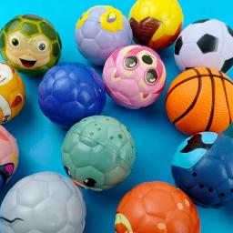 6pcs Solid Sponge Soft Ball Crianças Animal Futebol Futebol Brinquedos Descompressão Release Ball - Image 2