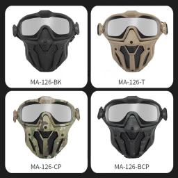 Tactical Airsoft Paintball máscara facial com ventilador, respirável, anti-fog, máscara facial completa para caça, tiro, máscaras de proteção militares - Image 6