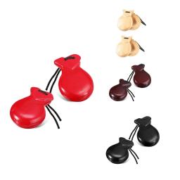 Castanholas Flamenco Espanhol com Cordão, madeira tradicional percussão mão, 1 par - Image 1