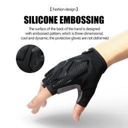 Novo Meio-Dedo Homens E Mulheres Ciclismo Luvas Silicone Líquido Absorvente de Choque Respirável Sports Bike Fitness Luvas - Image 3