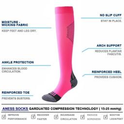 Novas meias de compressão cabem futebol, meias masculinas, varizes, mulheres grávidas, enfermagem médica joelho meias altas - Image 3
