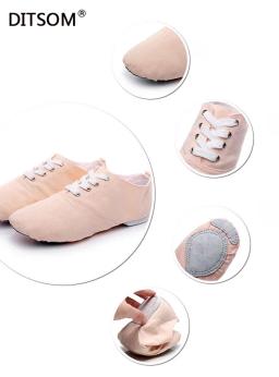 Sapatos de dança femininos com cadarço, sapatilhas esportivas macias, tênis de ginástica fitness para adultos e crianças, tamanho 26 a 45, tecido, 2024 - Image 2
