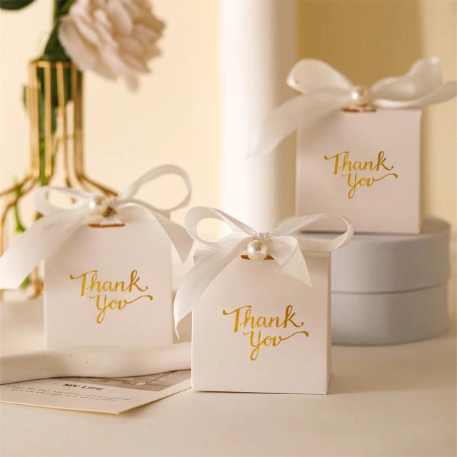 Caixas de Presente de Papel com Etiquetas Douradas, Fitas e Miçangas - Conjunto de 10 Peças para Aniversários e Casamentos