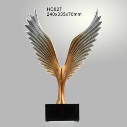 Alta qualidade elegante metal ouro eagle troféu com base de cristal troféu de vidro para prêmios - Image 2