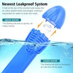 Máscara completa de snorkel facial para crianças, montagem destacável da câmera, visão ampla, anti-nevoeiro, anti-vazamento, mergulho, natação, criança - Image 5