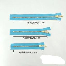 YKK-Metal Zipper para costura, dourado decorativo água Drop Slider, Pull Close End Craft, acessório DIY Bag, 3 #, 12, 15, 20cm, 100pcs por lote - Image 4