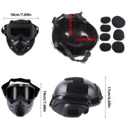 Destacável rosto completo Airsoft capacete e máscara, Paintball óculos, capacete rápido - Image 2