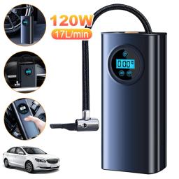 Compressor De Ar Elétrico, Recarregável, Alta Precisão, Bomba De Ar Portátil, Display LCD, Bomba De Pneu Elétrico Com Medidor De Pressão Digital - Image 2