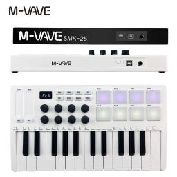 M-VAVE 25 teclas controlador midi teclado mini portátil usb teclado piano controlador de teclado midi 8 rgb almofadas retroiluminadas 8 botões - Image 1