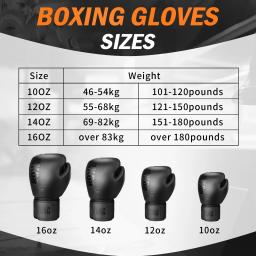 Luvas de Boxe de Couro PU para Homens e Mulheres, Luva de Treinamento para Luta, Kickboxing, Artes Marciais Mistas, Boxe Muay Thai, 6 oz, 8 oz, 10 oz, 12 oz, 14oz - Image 5