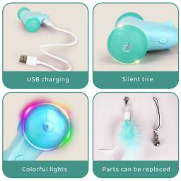 Brinquedos elétricos inteligentes do gato com luzes LED, interativo, automático, engraçado, mouse, USB recarregável, detecção - Image 4