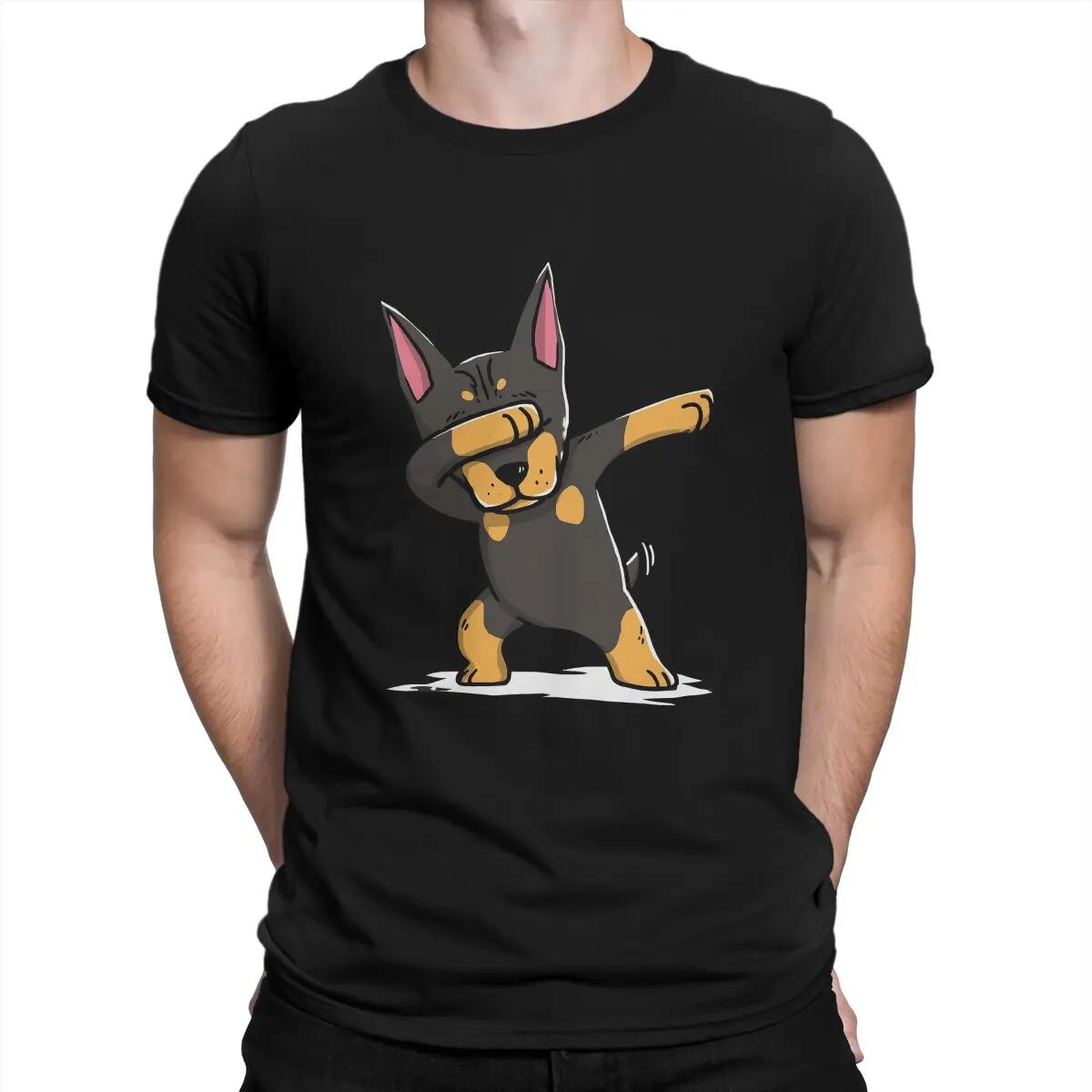 Camiseta de algodão de manga curta para homens, engraçado e engraçado, doberman, doberman, doberman, cão, doberman, doberman - Image 1
