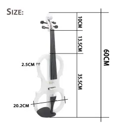 IRIN-Violino Elétrico Sólido Starter Kit, Instrumento de Cordas com Estojo, Arco, Cabo de Áudio, Cordas, Estudantes, Iniciantes, 4, 4 - Image 4