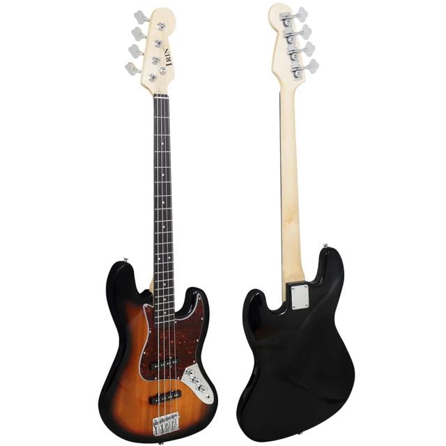 Guitarra Baixa Elétrica Sunset Black 4 Cordas com Sintonizador, 20 Trastes e Acessórios Inclusos