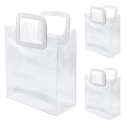 Sacos claros do presente com alças, sacolas do PVC para enviar o presente, reutilizáveis, compras de varejo, festa de Natal, casamento, 1 Pc - Image 1