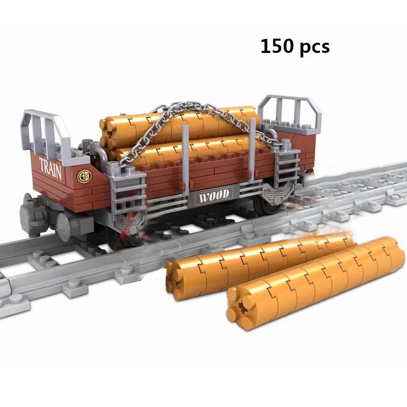 Ausini-Cidade Trem Modelo Blocos De Construção, vagão, transporte de carga, passageiro Estação Ferroviária, trilho Faixas, Locomotiva Construção Brinquedos - Image 1