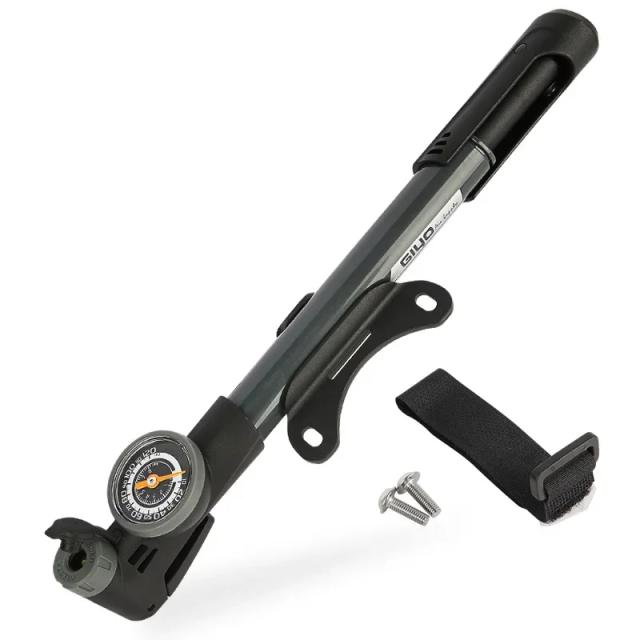 Bomba de Bicicleta Portátil Giyo GP-991 com Alta Pressão de 120psi e Medidor de Pressão, Compatível com Válvulas Presta e Schrader