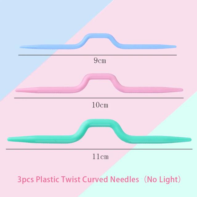 Kit Completo de Costura 9 em 1 com Luz LED, Ganchos de Crochê, Agulhas de Tricô e Acessórios DIY