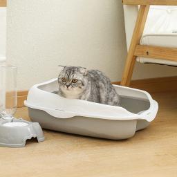 Caixa de areia semi-fechada à prova de respingos, vaso sanitário para gatos grandes, suprimentos de limpeza para cocô de gato grande, tigela para animais de estimação - Image 3