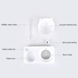 Alimentador automático do animal de estimação com dispensador de água, cão e gato tigela de comida, Double Drinking Dish, suporte levantado - Image 6