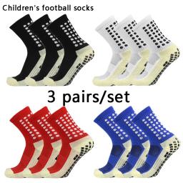 Meias de futebol para esportes respiráveis para crianças, meias de futebol antiderrapante de silicone, aperto quadrado, 3 pares, 34-39 - Image 1