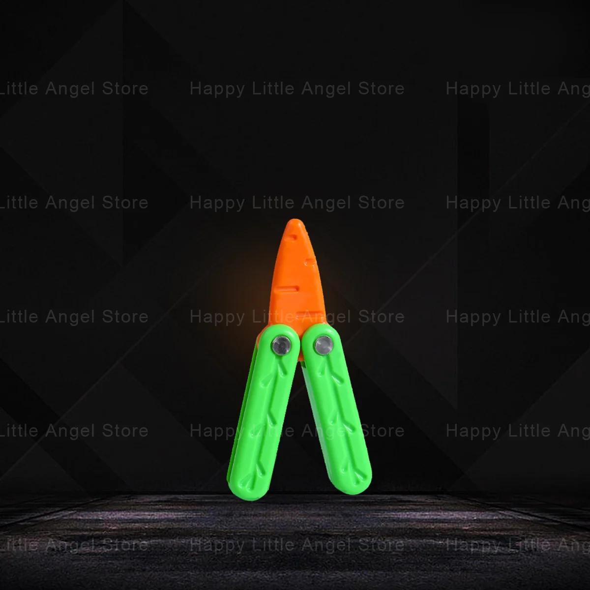 Nova impressão 3d plástico borboleta garra faca cenoura gravidades faca brinquedo de descompressão crianças descompressões empurrar cartão pequeno brinquedo - Image 1