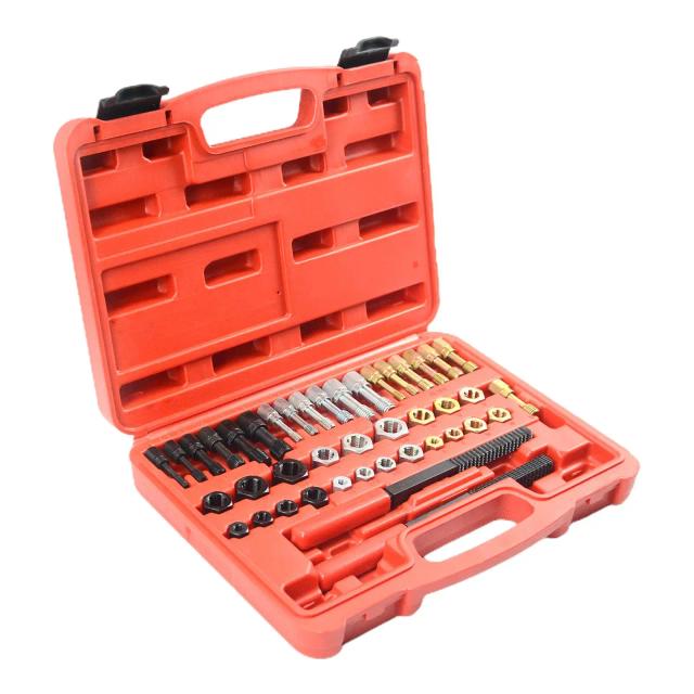 Conjunto Portátil de Ferramentas de Reparo de Roscas com 21 Matrizes e Caixa de Armazenamento - Inclui Espécies UNC, UNF e Métricas, Total de 42 Peças