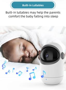 Vb801 Monitor eletrônico para bebês com tela de LCD de 3,2 polegadas Câmera de vigilância por intercomunicação de vídeo Proteção de segurança para bebês recém-nascidos - Image 5